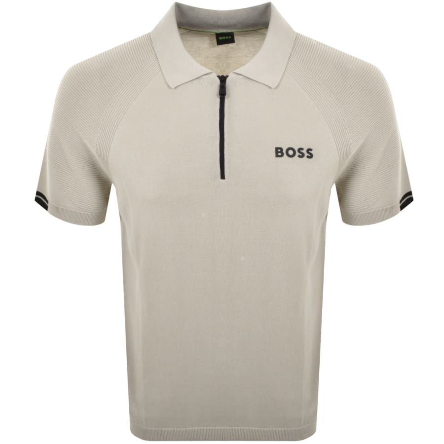 Image number 1 for BOSS K Perform Max Knit Polo Beige