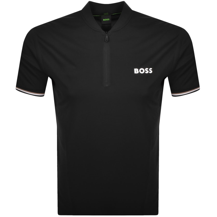 Image number 2 for BOSS Pariq Ripstop Slim Fit Polo T Shirt Black