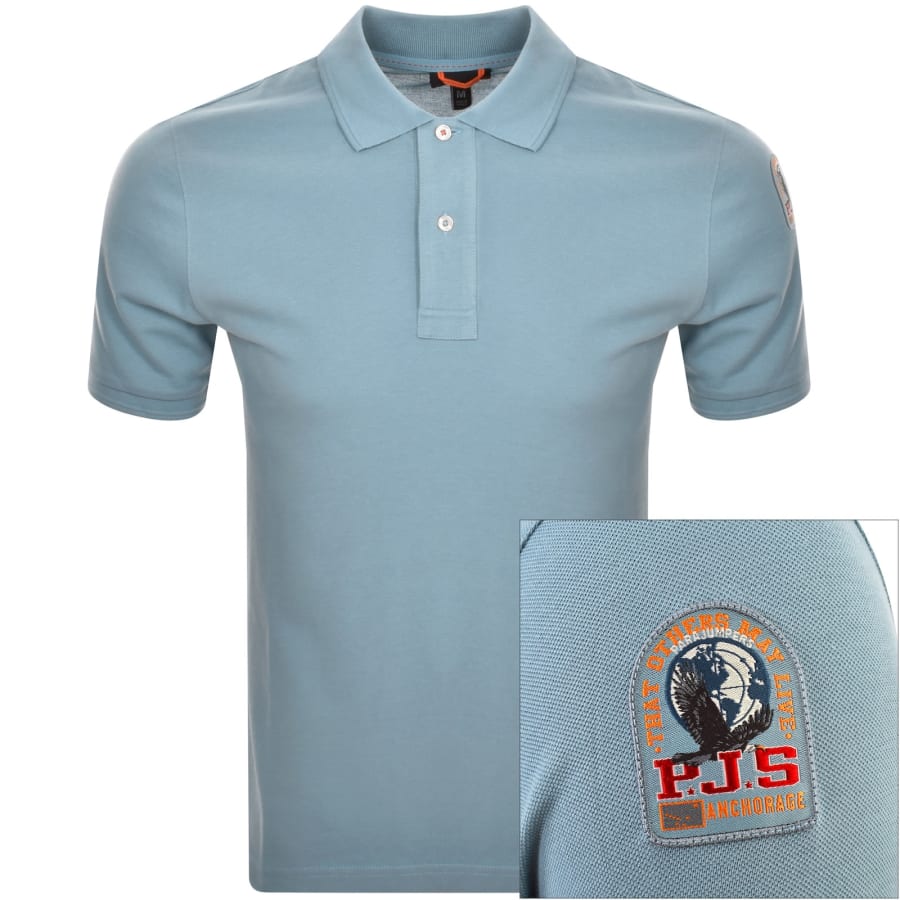 Image number 1 for Parajumpers Gangapuma Polo T Shirt Blue