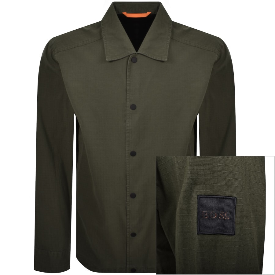 Image number 1 for BOSS Labib Overshirt Green