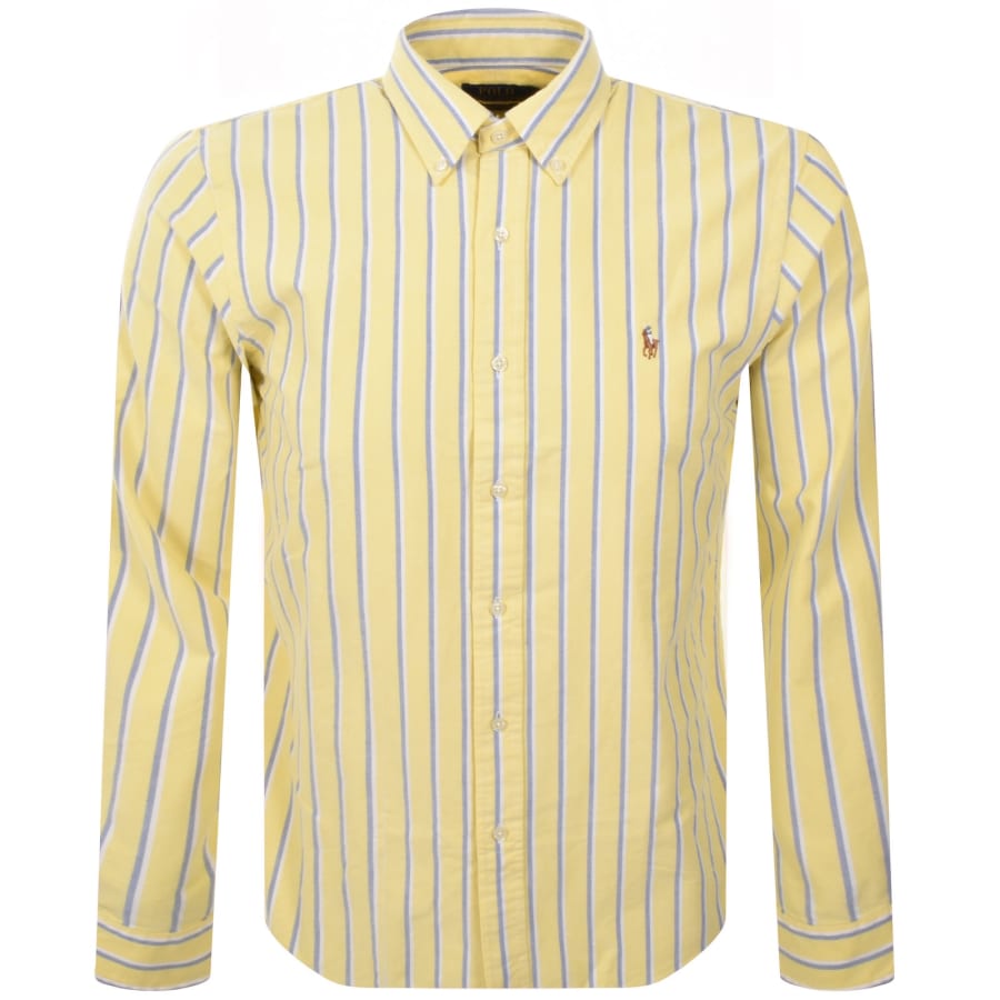 Image number 1 for Ralph Lauren Stripe Long Sleeve Shirt Yellow