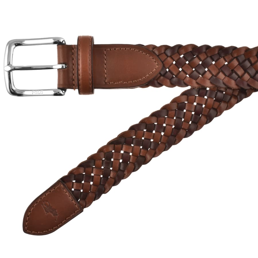 Image number 2 for Ralph Lauren Westend Braid Belt Brown