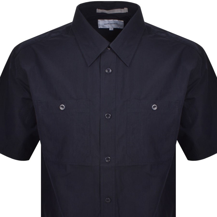 Image number 2 for Norse Projects Ivan Tech Poplin Shirt Dark Navy