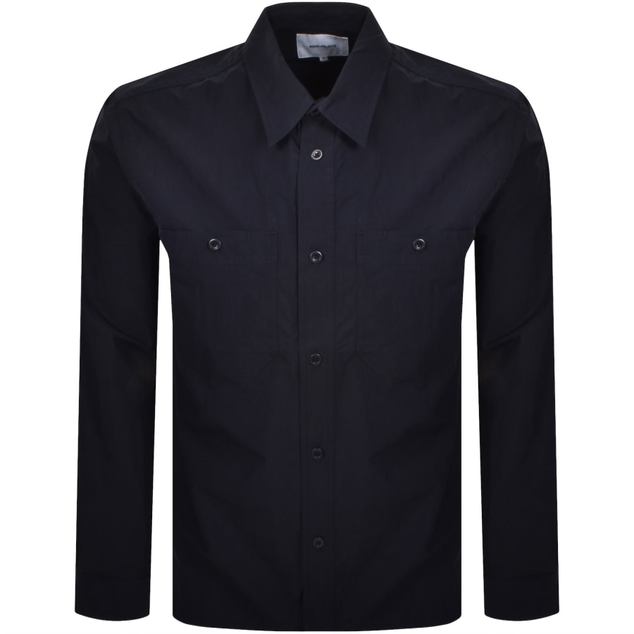 Image number 1 for Norse Projects Silas Tech Poplin 2.0 Shirt Navy