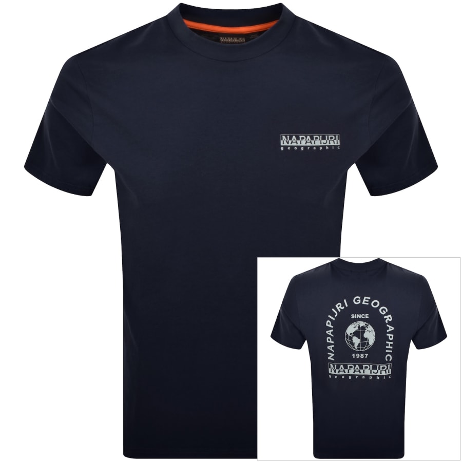 Image number 1 for Napapijri Dati Logo T Shirt Blue