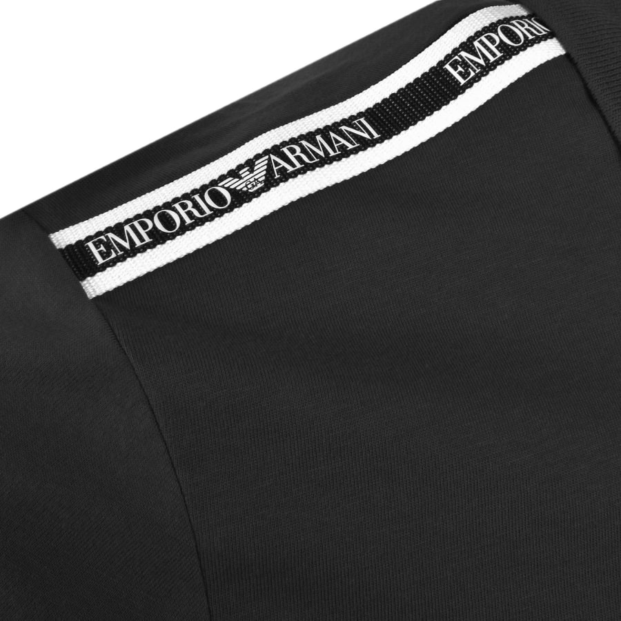 Image number 4 for Emporio Armani Tape Polo T Shirt Black