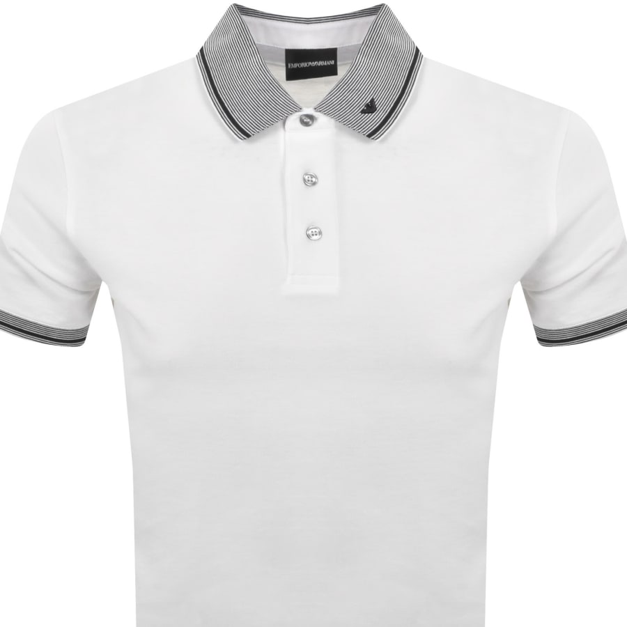 Image number 2 for Emporio Armani Short Sleeved Polo T Shirt White