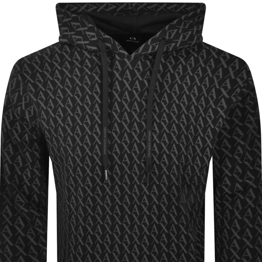 Image number 2 for Armani Exchange Logo Hoodie Black