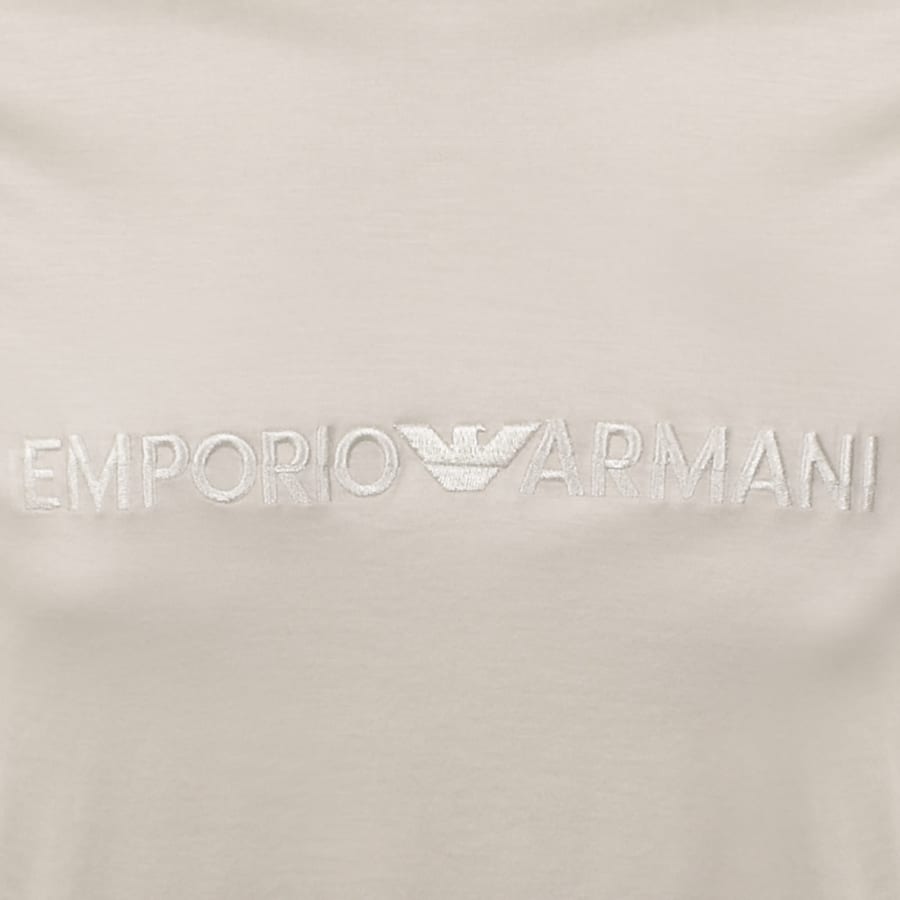 Image number 3 for Emporio Armani Embroidered Logo T Shirt Beige
