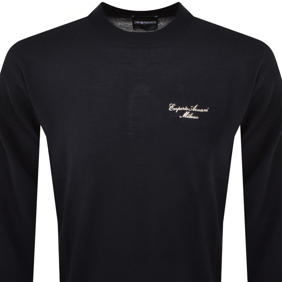 Image number 2 for Emporio Armani Wool Jumper Blue Navy