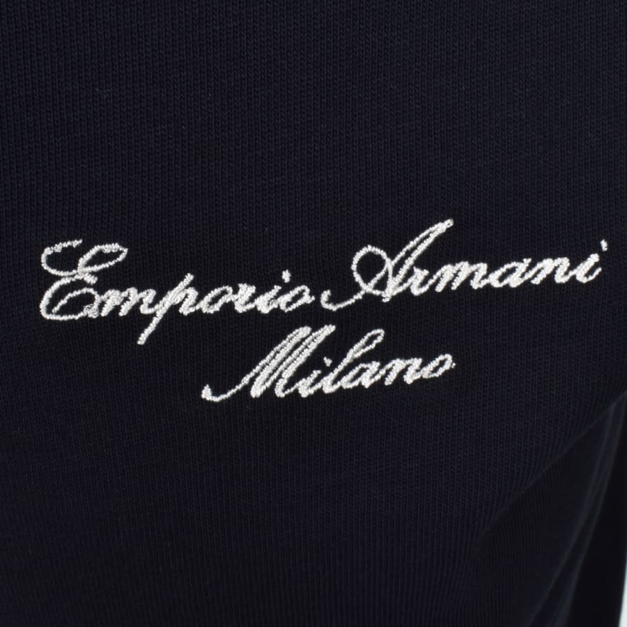Image number 3 for Emporio Armani Embroidered Logo T Shirt Navy