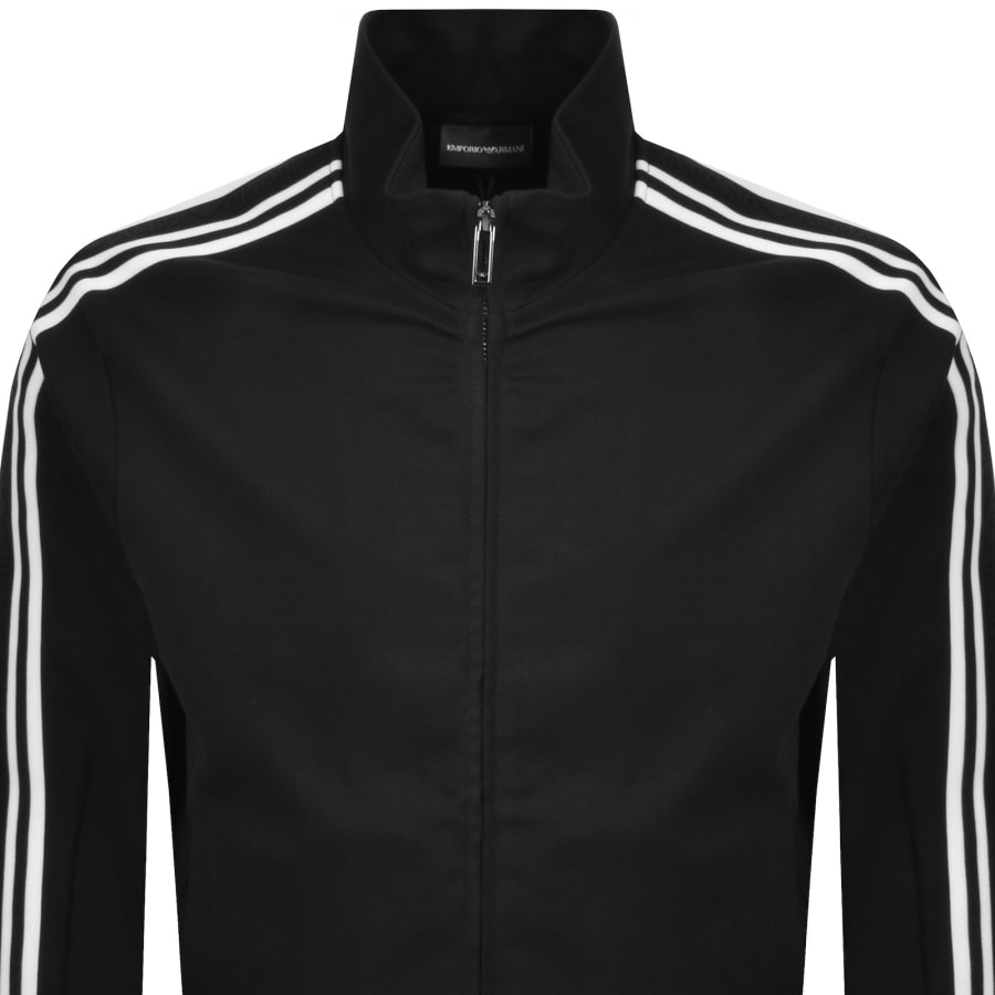 Image number 2 for Emporio Armani Full Zip Tape Logo Sweatshirt Navy