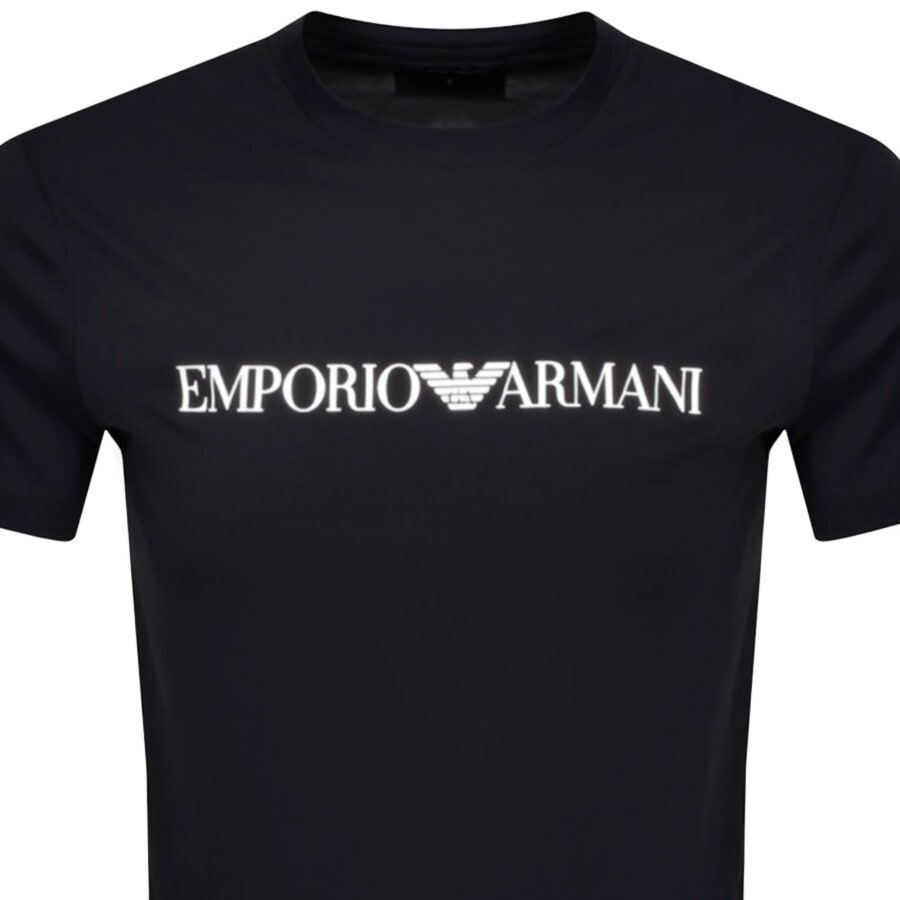 Image number 2 for Emporio Armani Crew Neck Logo T Shirt Navy