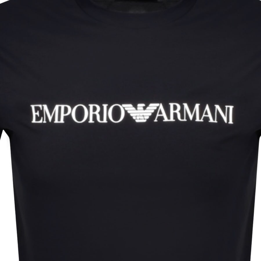 Image number 3 for Emporio Armani Crew Neck Logo T Shirt Navy