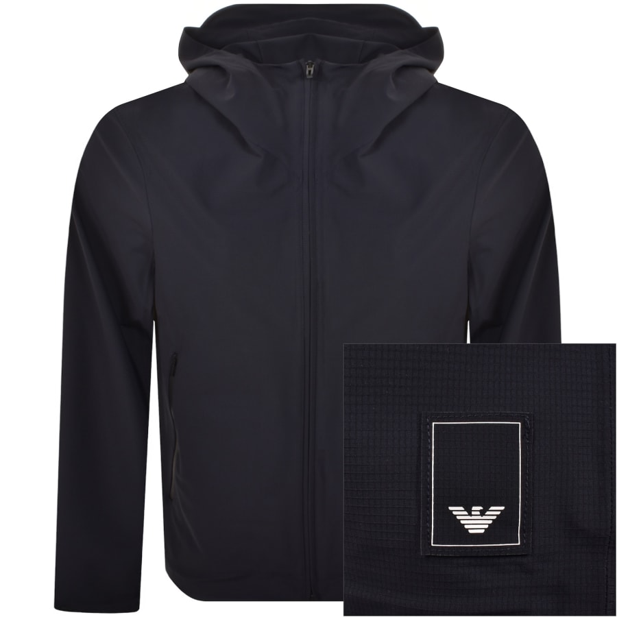 Image number 1 for Emporio Armani Nylon Hooded Jacket Navy