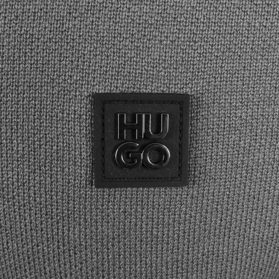 Image number 3 for HUGO Sastone Quarter Zip Jumper Grey