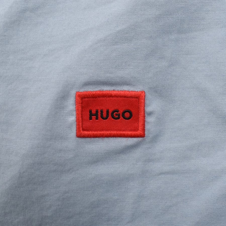 Image number 4 for HUGO Short Sleeved Ebor Shirt Blue