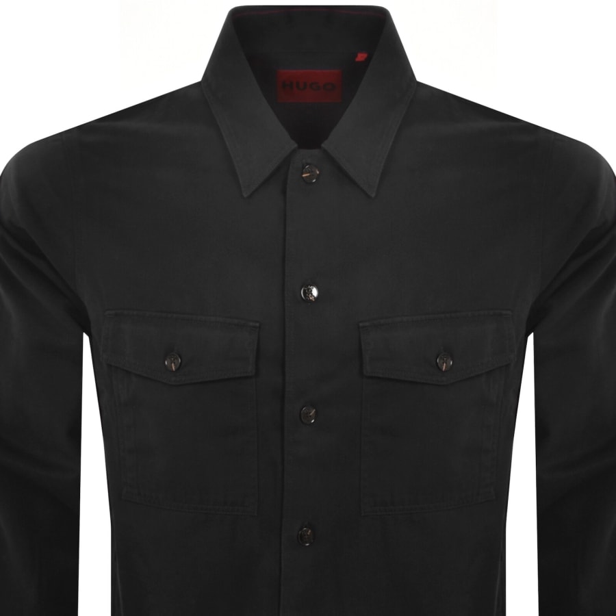 Image number 2 for HUGO Enalu Overshirt Jacket Black