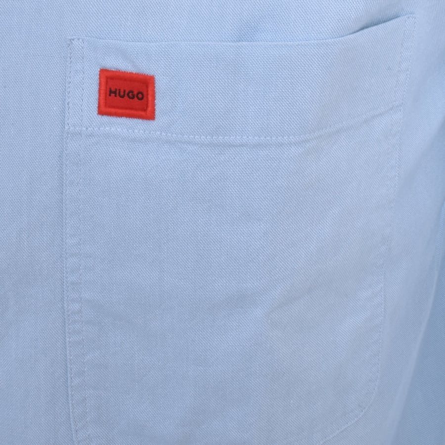 Image number 3 for HUGO Long Sleeved Evito Shirt Blue
