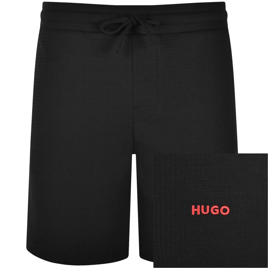 Image number 1 for HUGO Austin Waffle Shorts Black