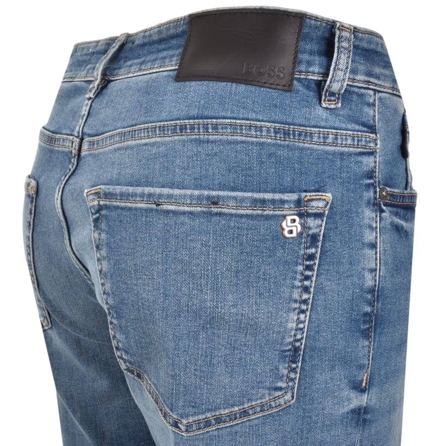 Image number 4 for BOSS Re Maine Regular Fit Mid Wash Jeans Blue