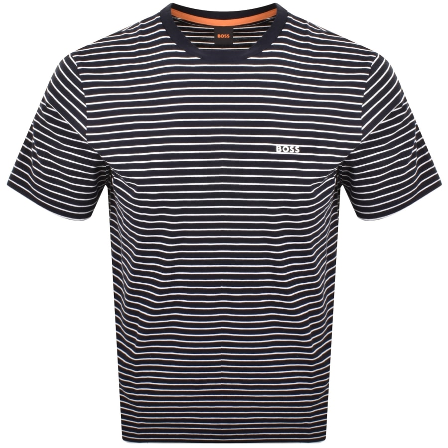 Image number 1 for BOSS Tales Stripe T Shirt Navy