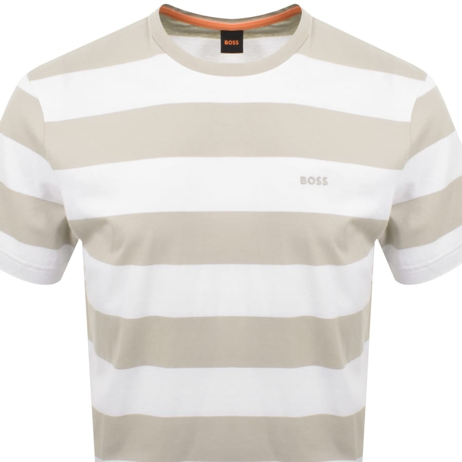 Image number 2 for BOSS Tales Stripe T Shirt Beige