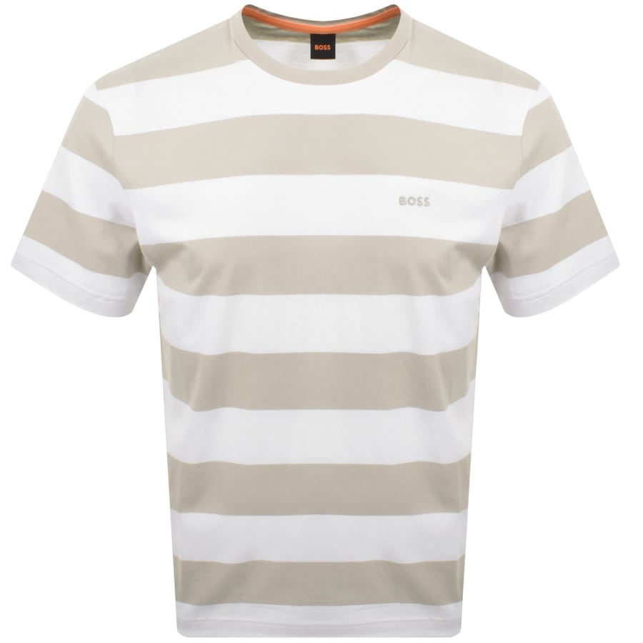 Image number 1 for BOSS Tales Stripe T Shirt Beige