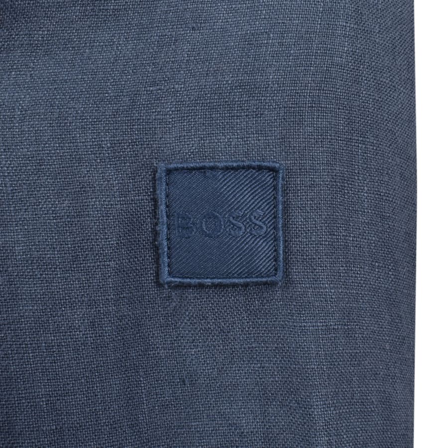 Image number 4 for BOSS Locky 2 Linen Overshirt Blue