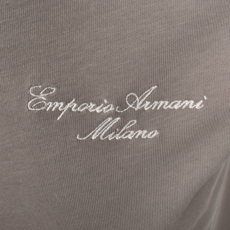 Image number 3 for Emporio Armani Embroidered Logo T Shirt Brown