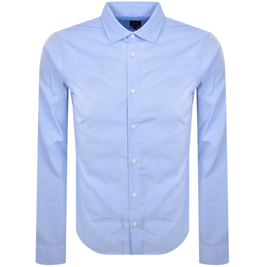 Image number 1 for Armani Exchange Patterned Shirt Blue