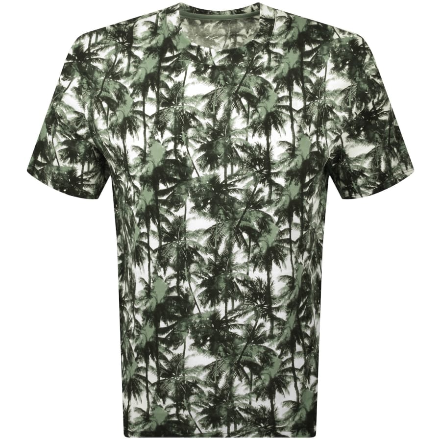 Image number 1 for Armani Exchange Tropical Print T Shirt Green