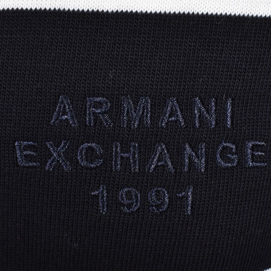 Image number 3 for Armani Exchange Stripe Polo T Shirt Brown