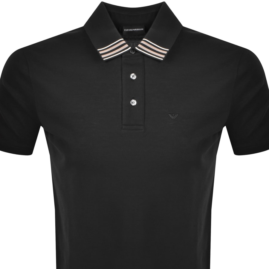 Image number 2 for Emporio Armani Short Sleeved Polo T Shirt Black