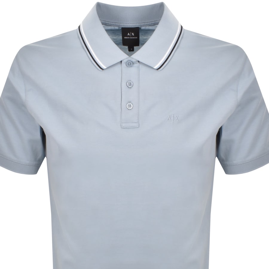 Image number 2 for Armani Exchange Polo T Shirt Blue