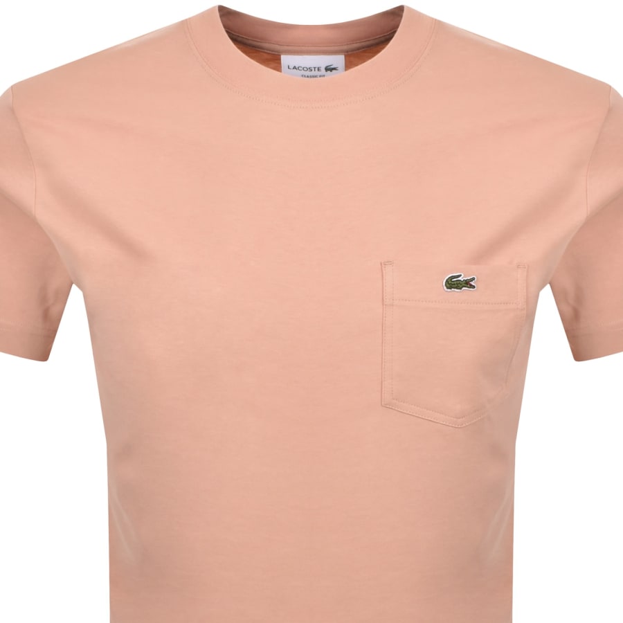 Image number 2 for Lacoste Classic Fit Pocket T Shirt Pink