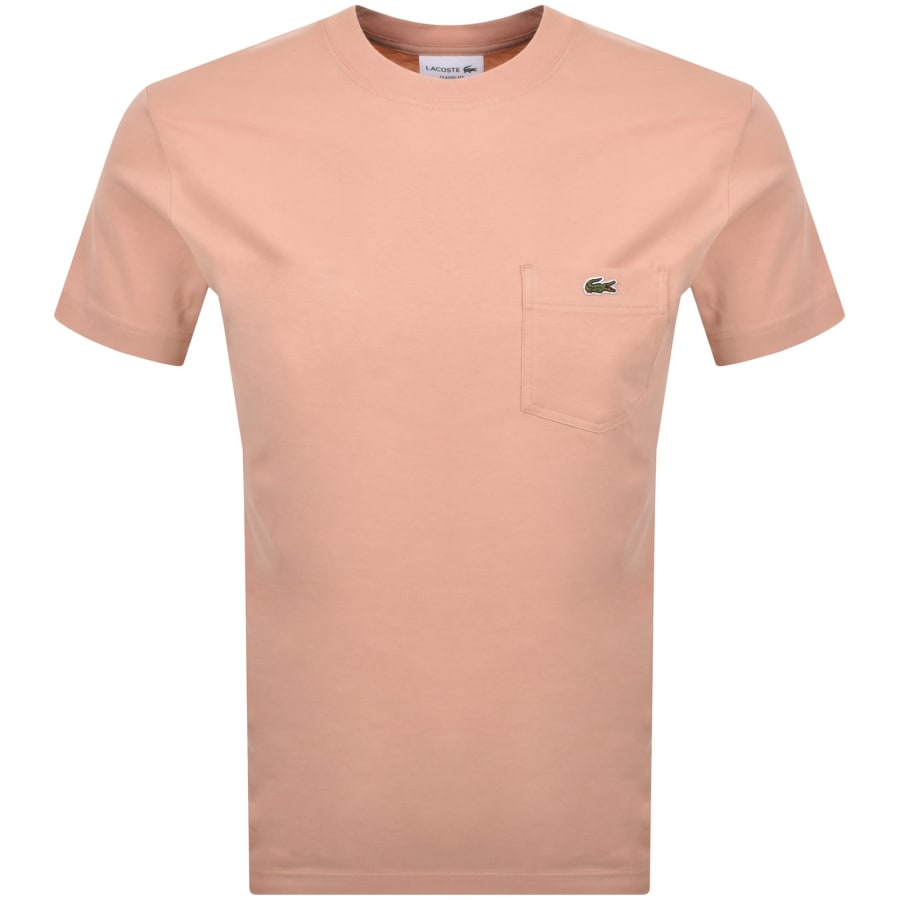 Image number 1 for Lacoste Classic Fit Pocket T Shirt Pink