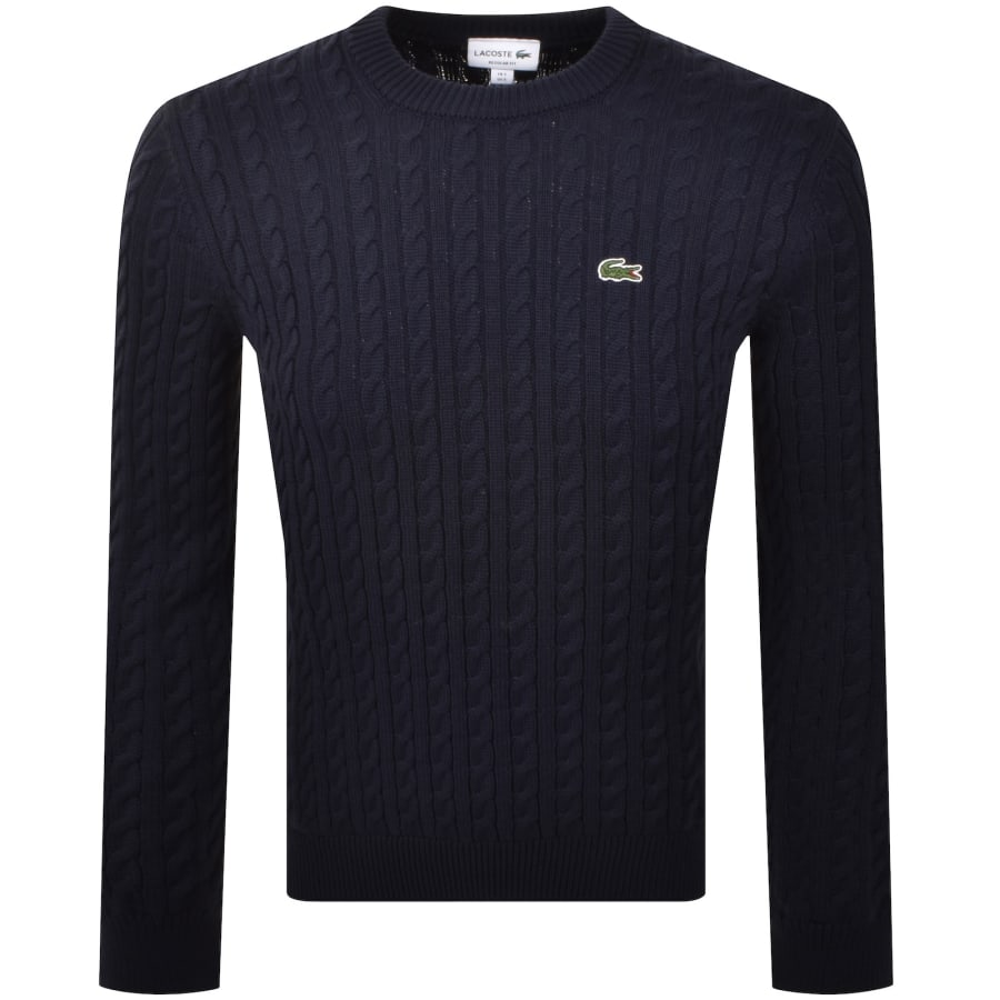 Image number 1 for Lacoste Cable Knit Jumper Navy
