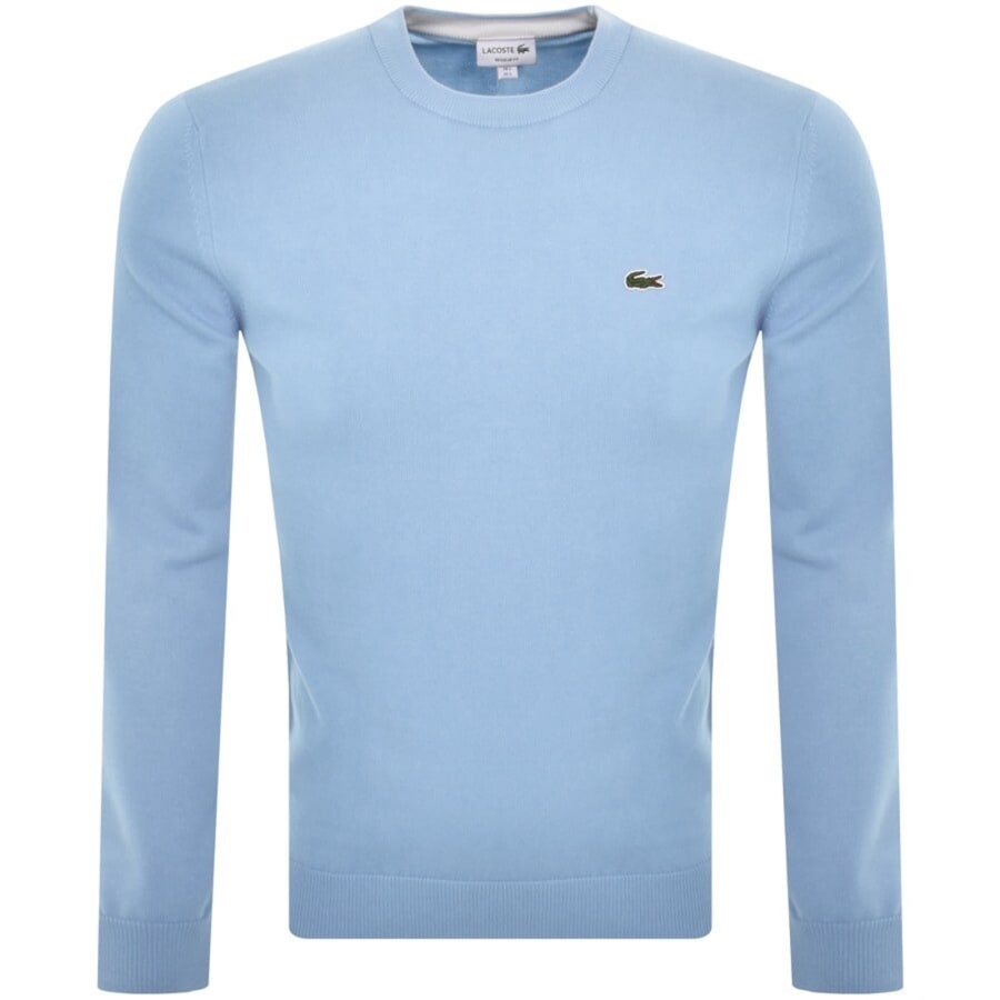Image number 1 for Lacoste Crew Neck Knit Jumper Blue