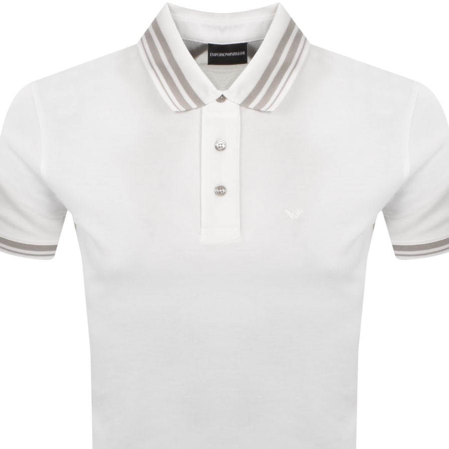 Image number 2 for Emporio Armani Short Sleeved Polo T Shirt White