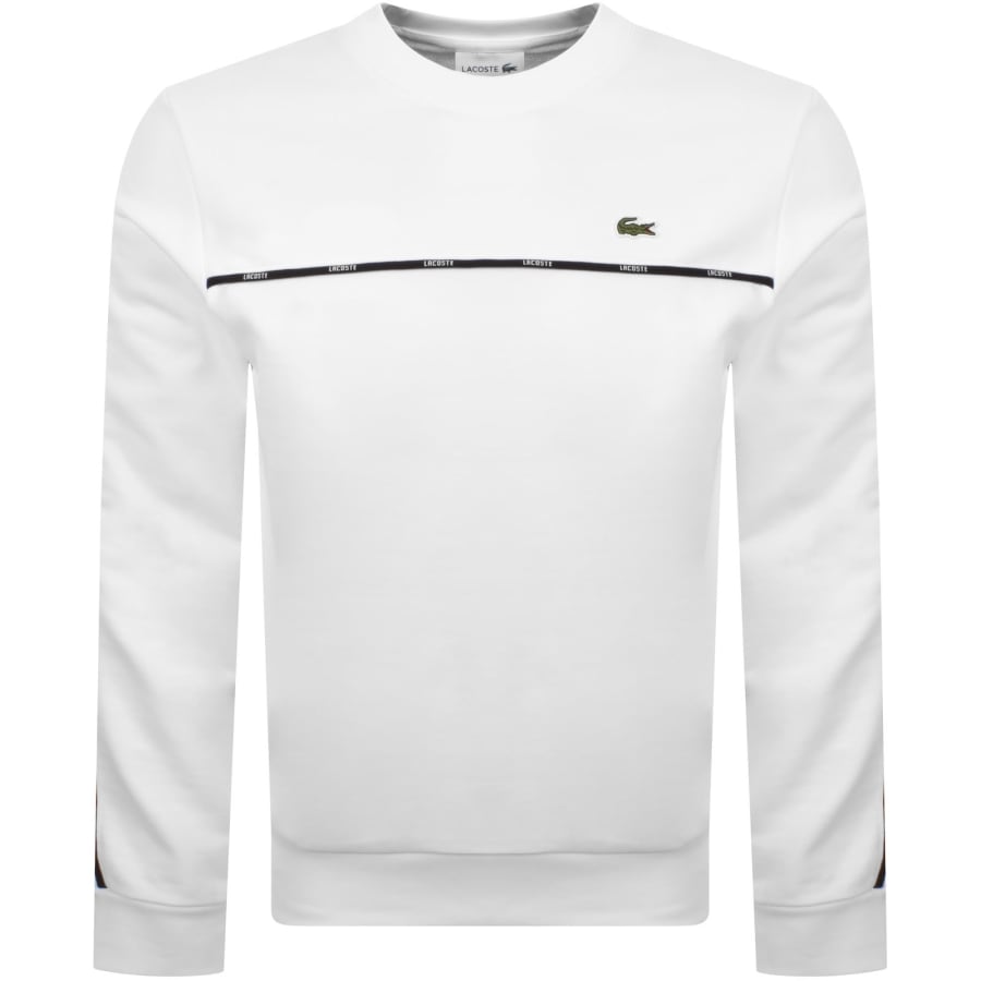 Image number 2 for Lacoste Logo Trim Sweatshirt White