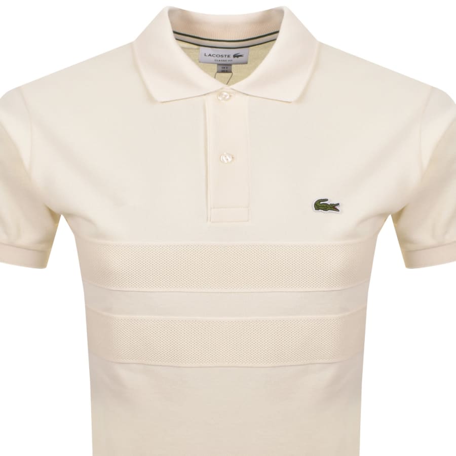 Image number 2 for Lacoste Mesh Band Polo T Shirt Cream