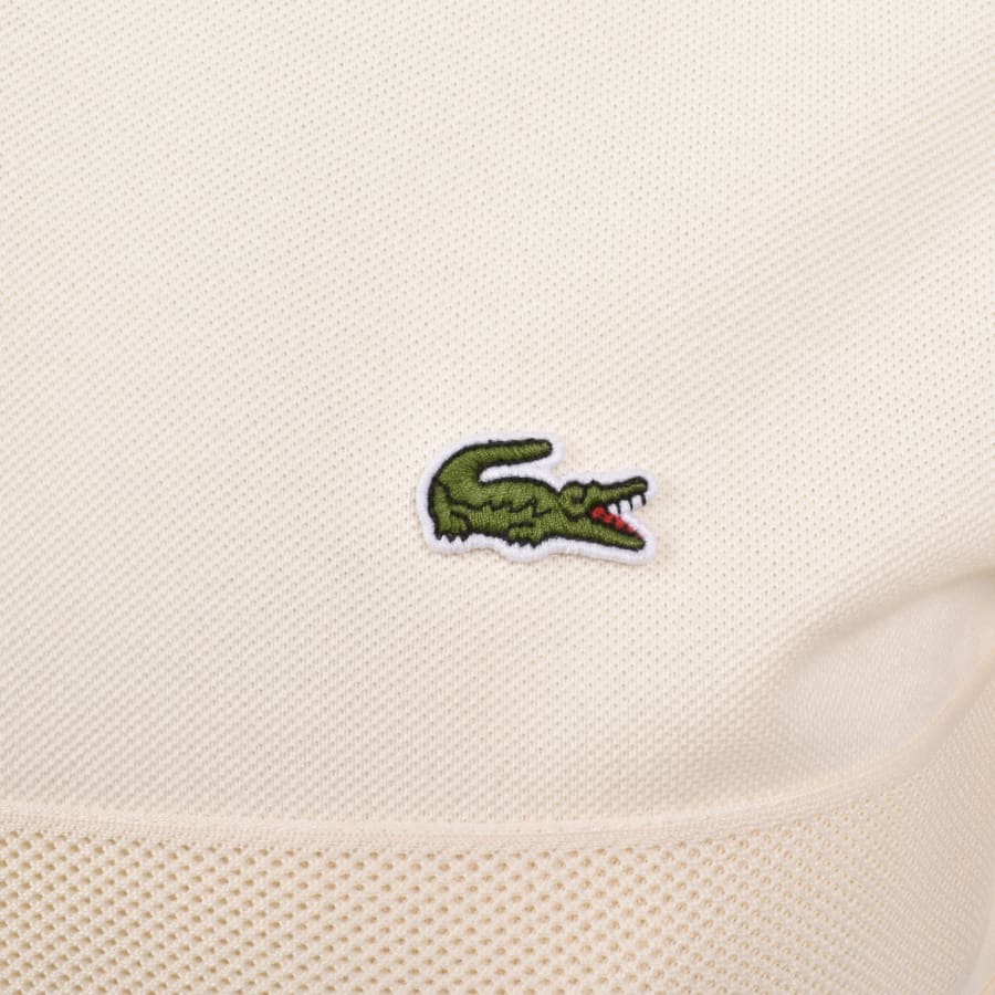Image number 3 for Lacoste Mesh Band Polo T Shirt Cream