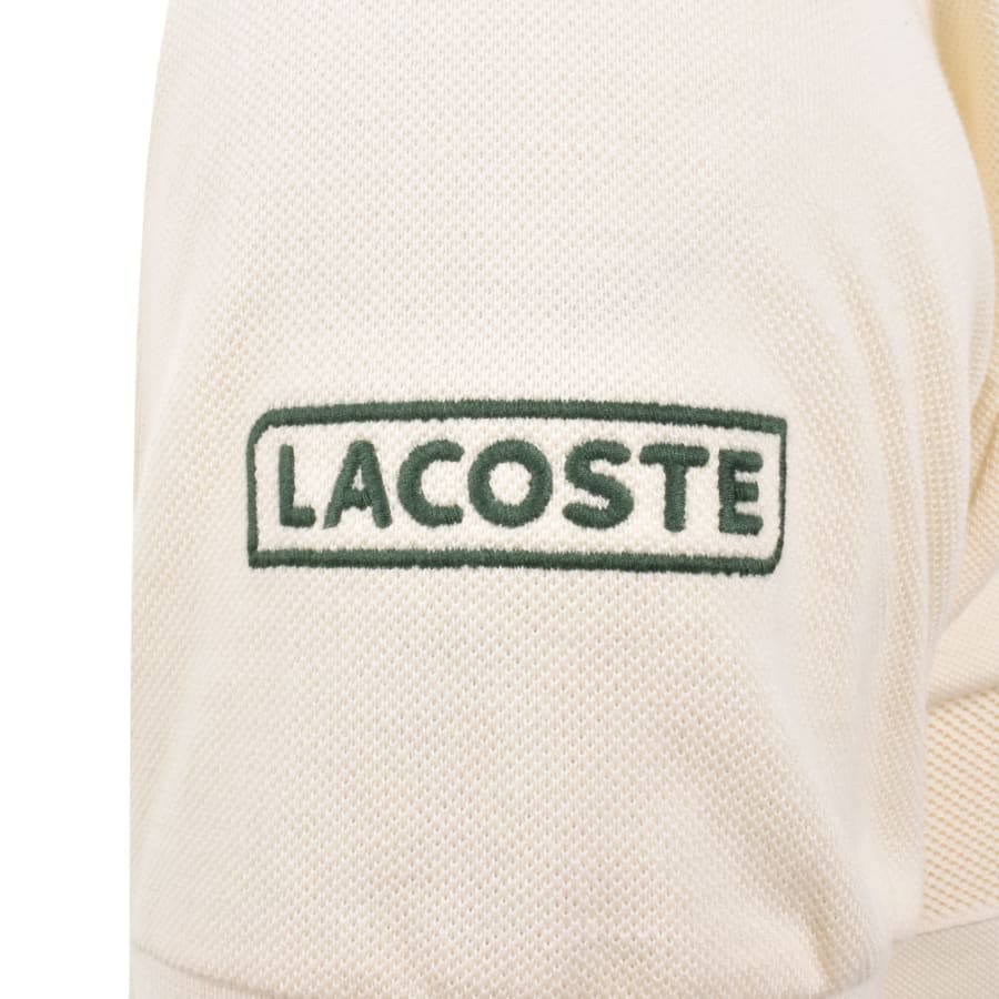 Image number 4 for Lacoste Mesh Band Polo T Shirt Cream