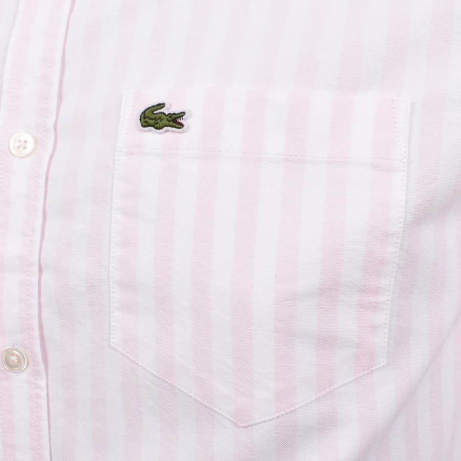 Image number 3 for Lacoste Long Sleeved Oxford Shirt Pink