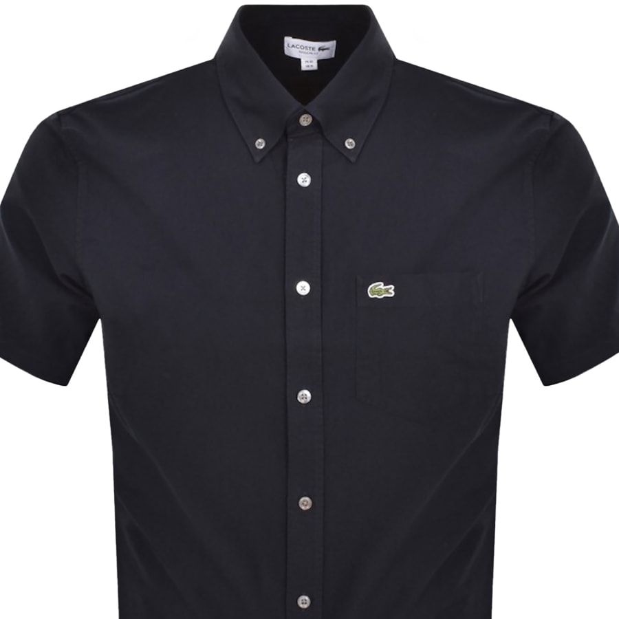 Image number 2 for Lacoste Check Short Sleeved Shirt Navy