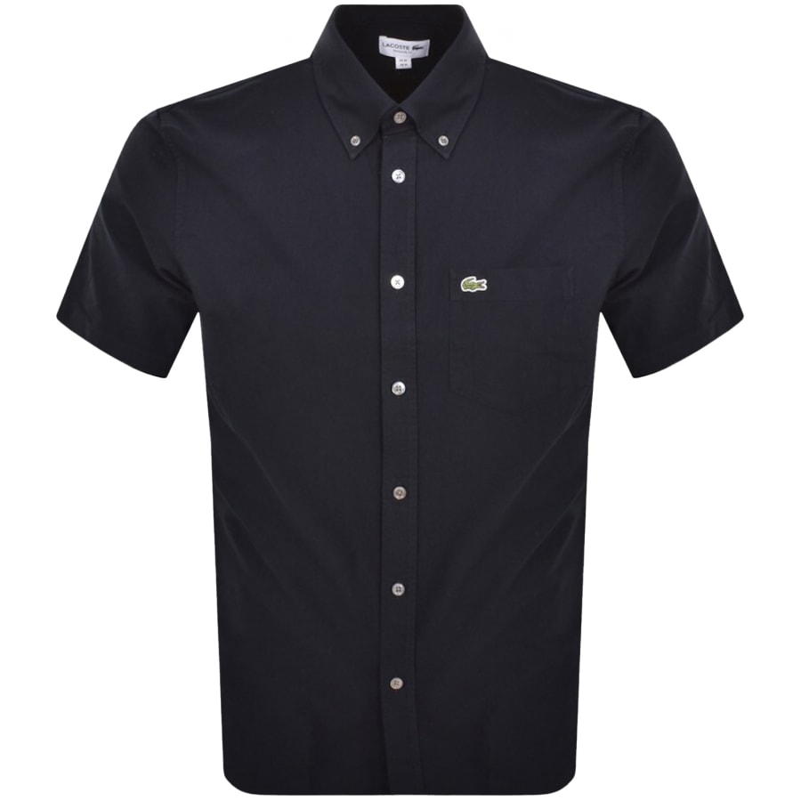 Image number 1 for Lacoste Check Short Sleeved Shirt Navy
