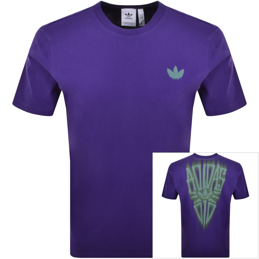 Image number 1 for adidas Originals Skeleton Back T Shirt Purple