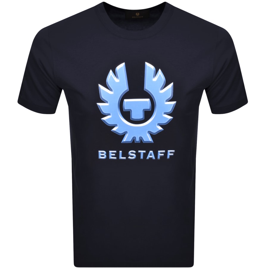 Image number 1 for Belstaff Liquify Graphic T Shirt Dark Ink Navy