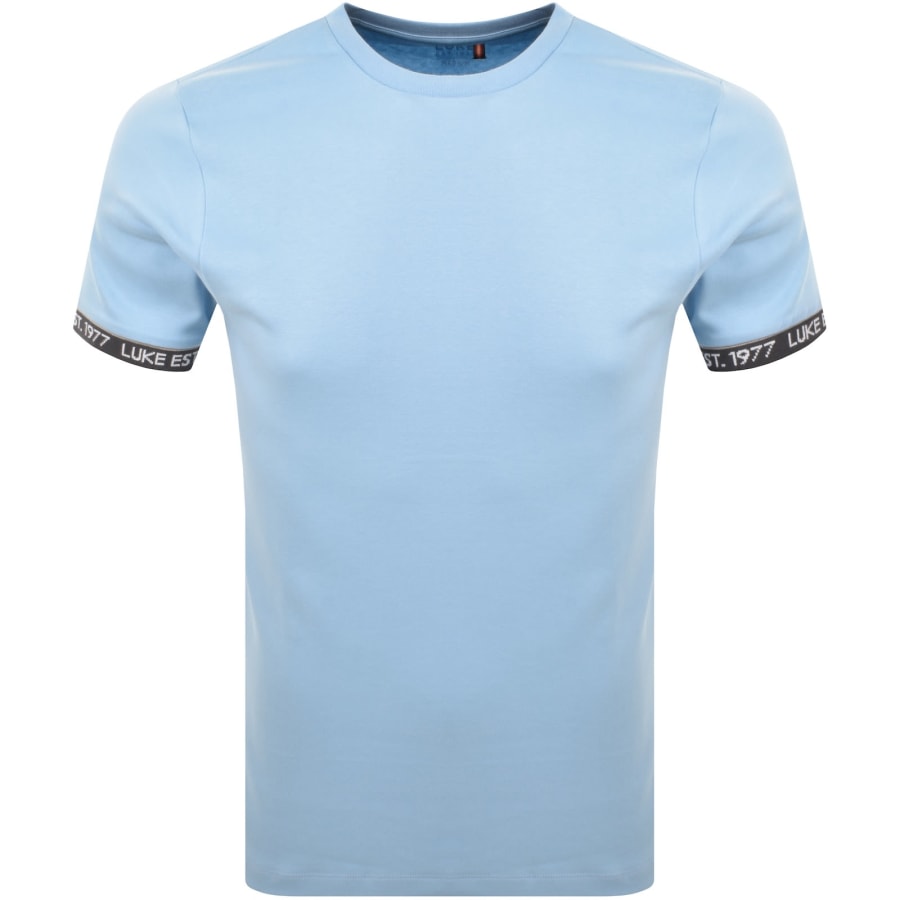 Image number 1 for Luke 1977 Nelson Text Cuff T Shirt Blue